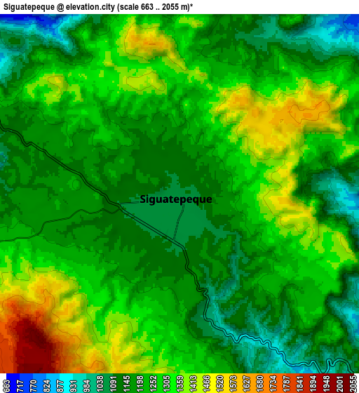 Zoom OUT 2x Siguatepeque, Honduras elevation map