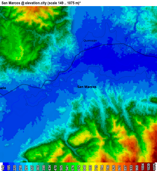 Zoom OUT 2x San Marcos, Honduras elevation map