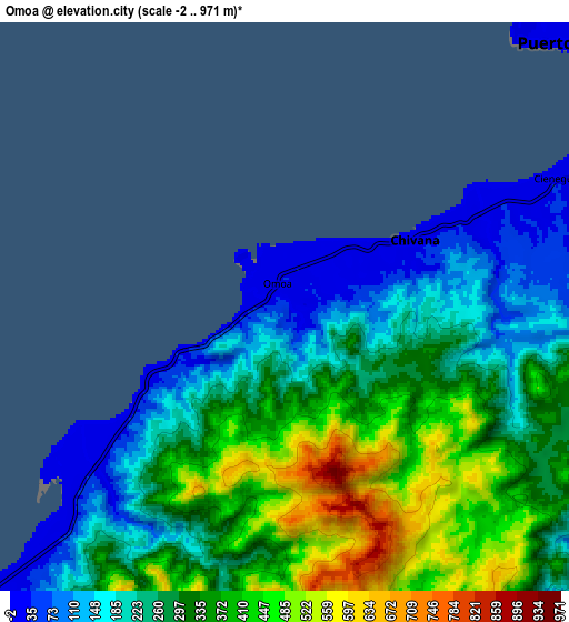 Zoom OUT 2x Omoa, Honduras elevation map