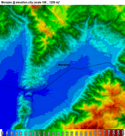 Zoom OUT 2x Morazán, Honduras elevation map