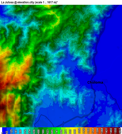 Zoom OUT 2x La Jutosa, Honduras elevation map