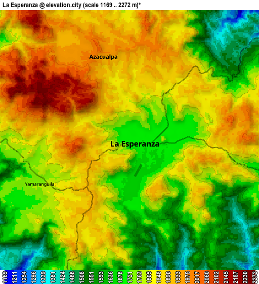 Zoom OUT 2x La Esperanza, Honduras elevation map