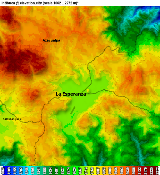 Zoom OUT 2x Intibucá, Honduras elevation map