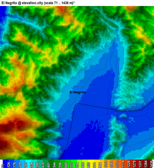 Zoom OUT 2x El Negrito, Honduras elevation map