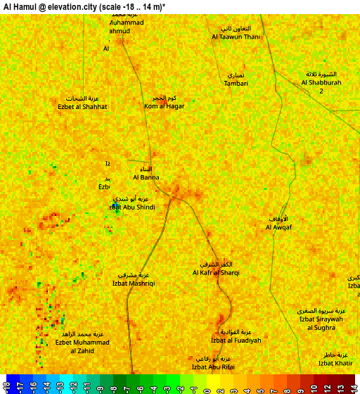 Zoom OUT 2x Al Ḩāmūl, Egypt elevation map