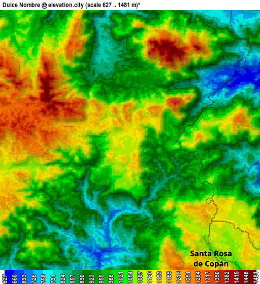 Zoom OUT 2x Dulce Nombre, Honduras elevation map