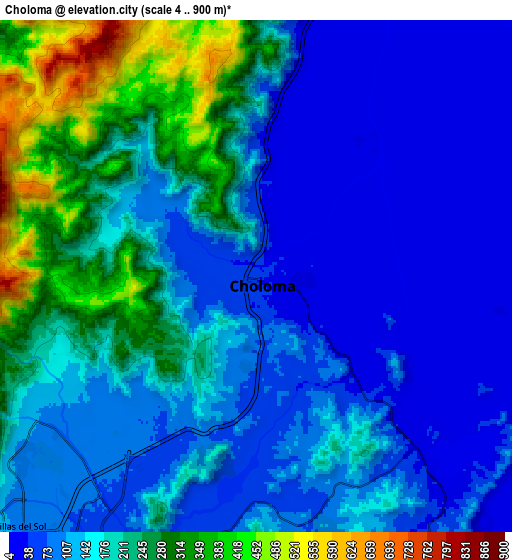 Zoom OUT 2x Choloma, Honduras elevation map