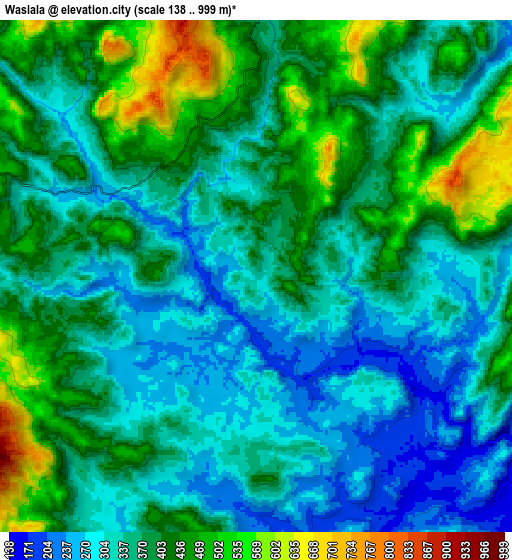 Zoom OUT 2x Waslala, Nicaragua elevation map