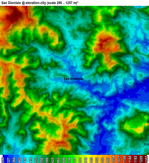 Zoom OUT 2x San Dionisio, Nicaragua elevation map
