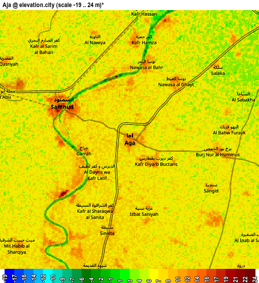 Zoom OUT 2x Ajā, Egypt elevation map