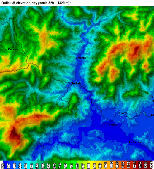 Zoom OUT 2x Quilalí, Nicaragua elevation map