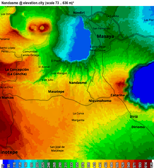 Zoom OUT 2x Nandasmo, Nicaragua elevation map