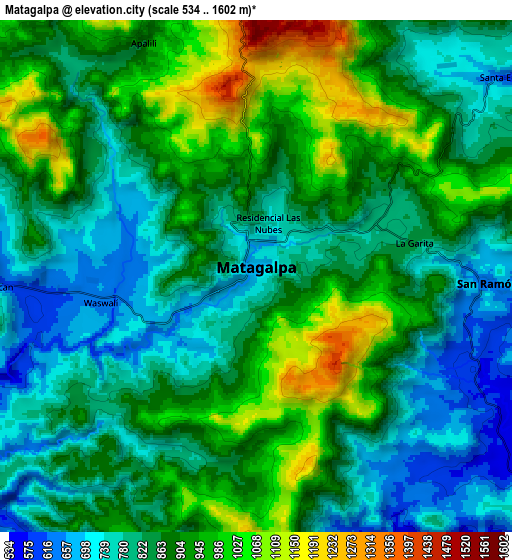 Zoom OUT 2x Matagalpa, Nicaragua elevation map