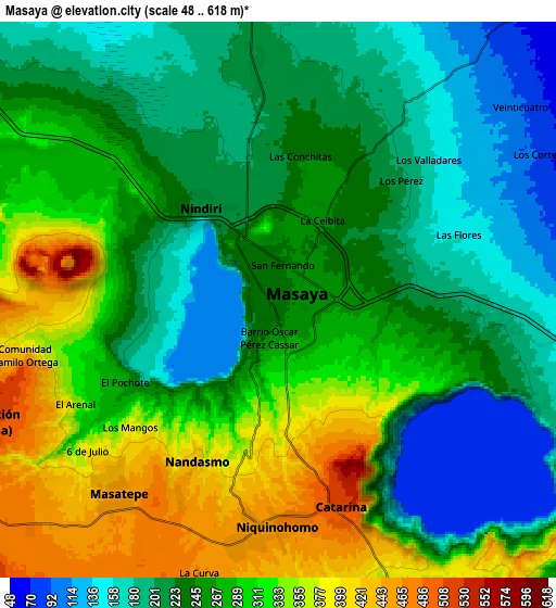 Zoom OUT 2x Masaya, Nicaragua elevation map