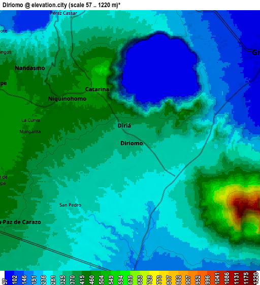 Zoom OUT 2x Diriomo, Nicaragua elevation map