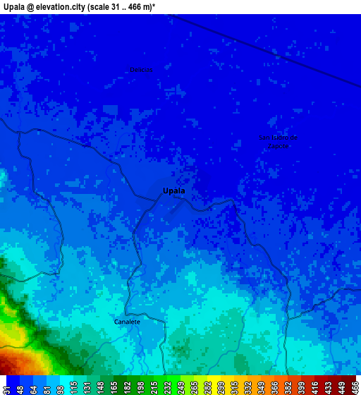 Zoom OUT 2x Upala, Costa Rica elevation map