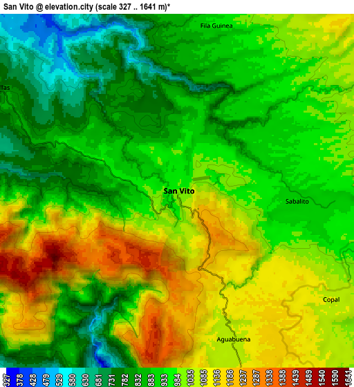 Zoom OUT 2x San Vito, Costa Rica elevation map