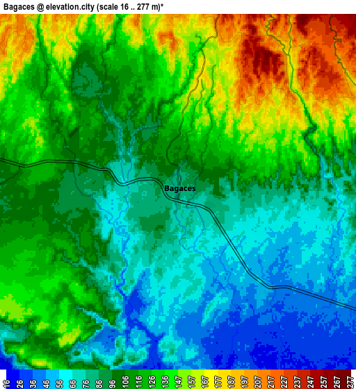Zoom OUT 2x Bagaces, Costa Rica elevation map