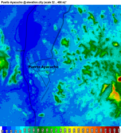 Zoom OUT 2x Puerto Ayacucho, Venezuela elevation map
