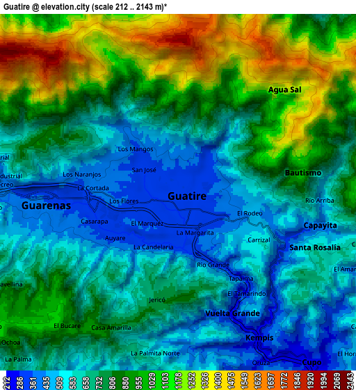 Zoom OUT 2x Guatire, Venezuela elevation map