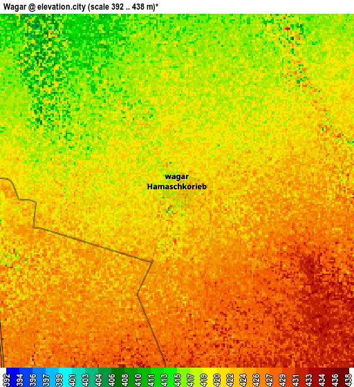 Zoom OUT 2x Wagar, Sudan elevation map
