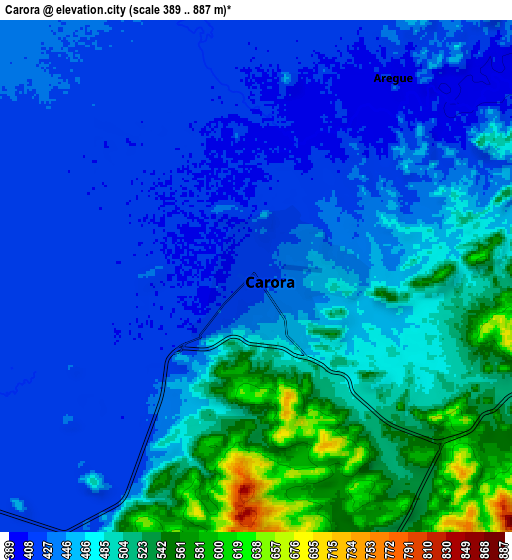 Zoom OUT 2x Carora, Venezuela elevation map