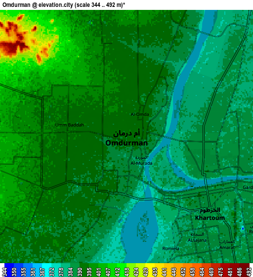 Zoom OUT 2x Omdurman, Sudan elevation map