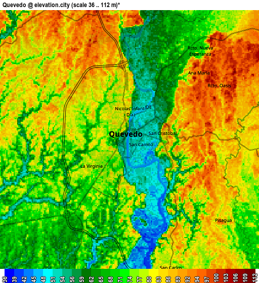 Zoom OUT 2x Quevedo, Ecuador elevation map