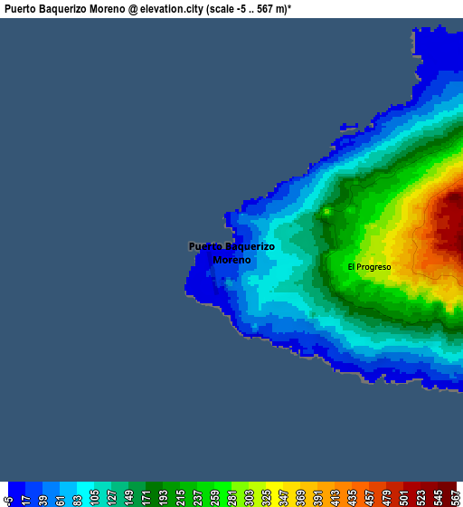 Zoom OUT 2x Puerto Baquerizo Moreno, Ecuador elevation map