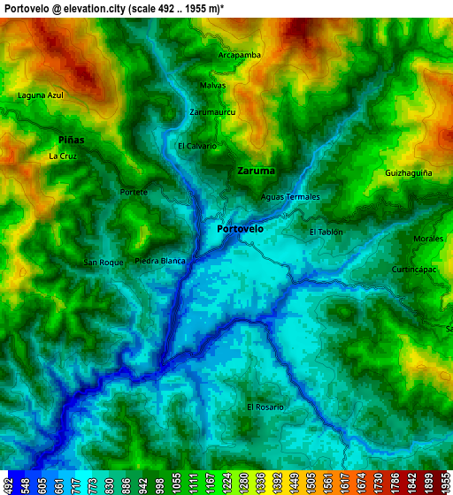 Zoom OUT 2x Portovelo, Ecuador elevation map