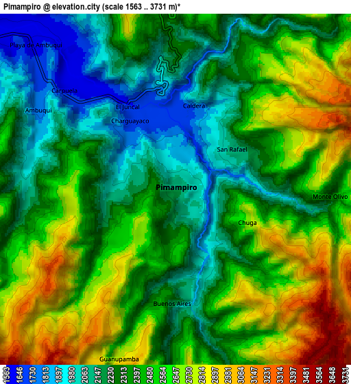 Zoom OUT 2x Pimampiro, Ecuador elevation map