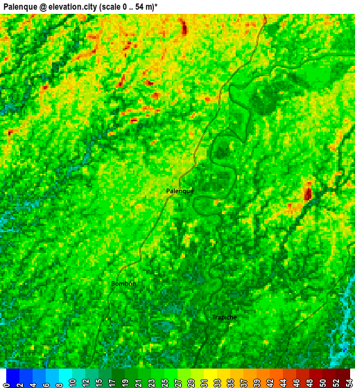 Zoom OUT 2x Palenque, Ecuador elevation map