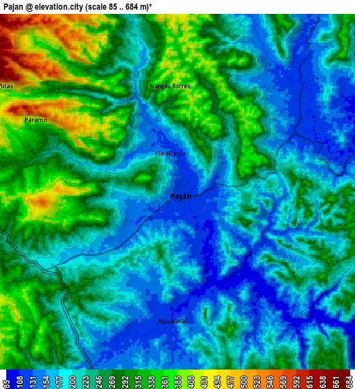 Zoom OUT 2x Paján, Ecuador elevation map