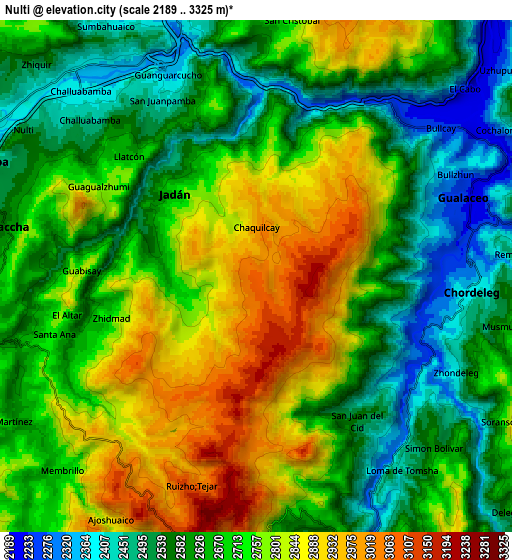 Zoom OUT 2x Nulti, Ecuador elevation map