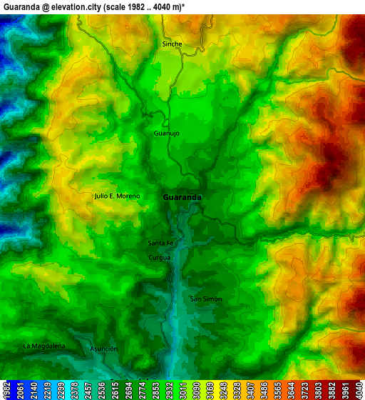 Zoom OUT 2x Guaranda, Ecuador elevation map