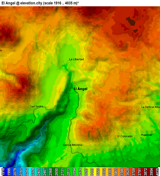 Zoom OUT 2x El Ángel, Ecuador elevation map