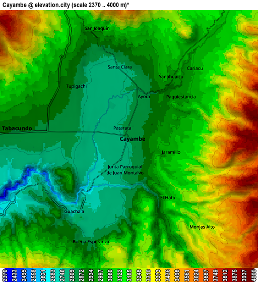 Zoom OUT 2x Cayambe, Ecuador elevation map