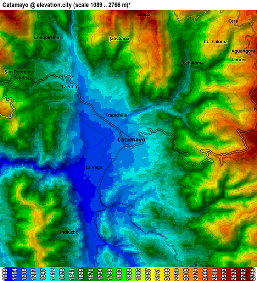 Zoom OUT 2x Catamayo, Ecuador elevation map