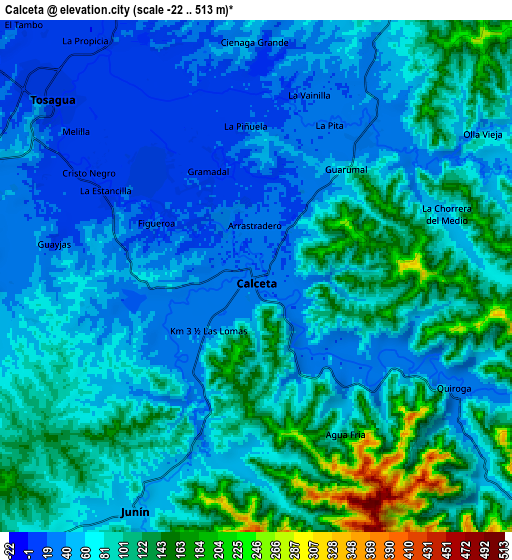 Zoom OUT 2x Calceta, Ecuador elevation map