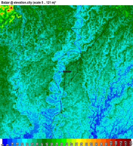 Zoom OUT 2x Balzar, Ecuador elevation map