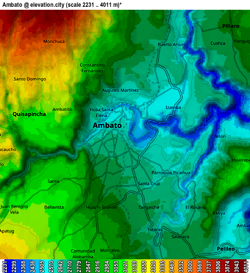 Zoom OUT 2x Ambato, Ecuador elevation map