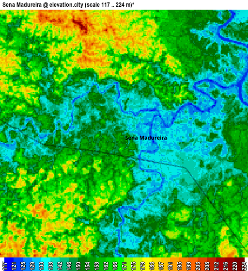 Zoom OUT 2x Sena Madureira, Brazil elevation map