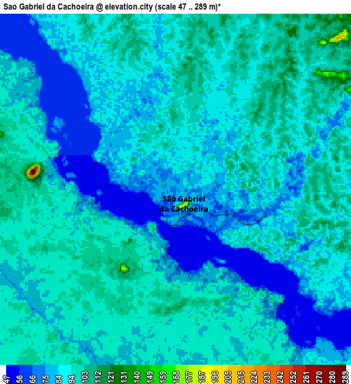 Zoom OUT 2x São Gabriel da Cachoeira, Brazil elevation map