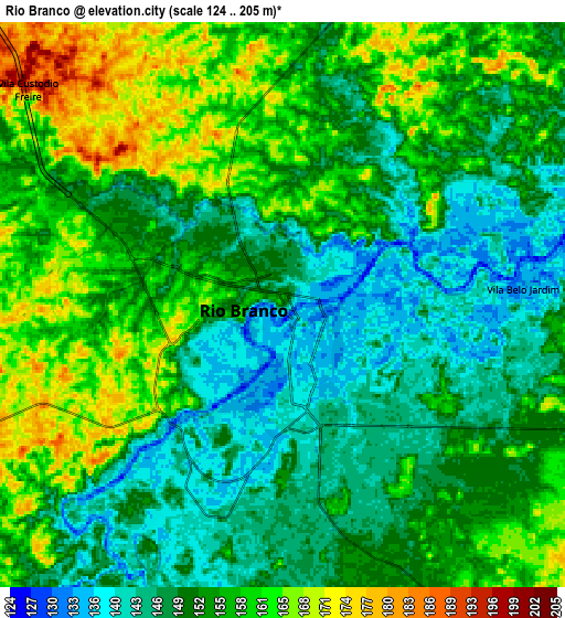 Zoom OUT 2x Rio Branco, Brazil elevation map