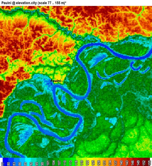 Zoom OUT 2x Pauini, Brazil elevation map