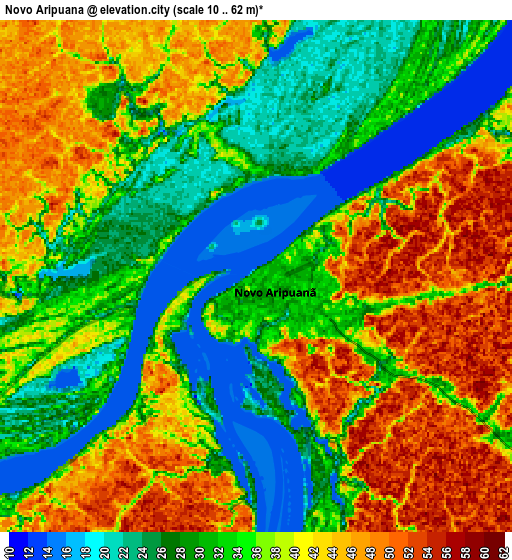 Zoom OUT 2x Novo Aripuanã, Brazil elevation map