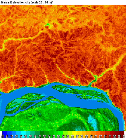 Zoom OUT 2x Maraã, Brazil elevation map