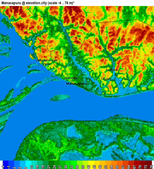 Zoom OUT 2x Manacapuru, Brazil elevation map