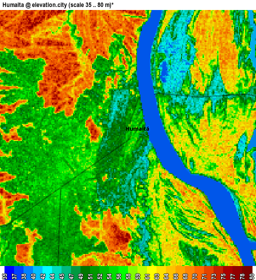 Zoom OUT 2x Humaitá, Brazil elevation map