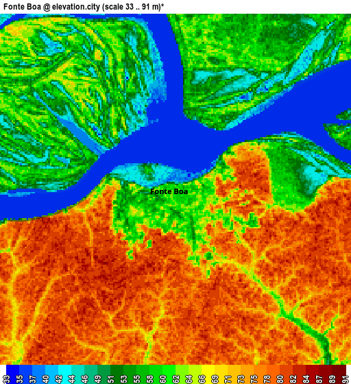 Zoom OUT 2x Fonte Boa, Brazil elevation map